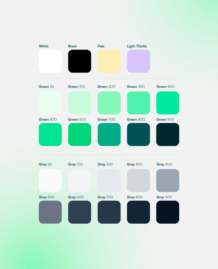 Paleta de color del sistema de diseño de Sybol